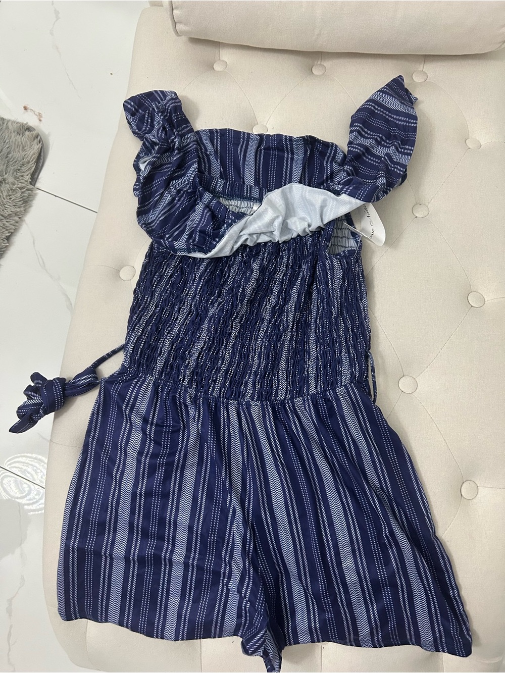 Avia Navy Blue Striped Kids Romper